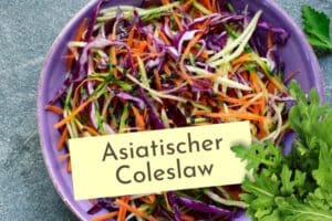 Coleslaw mit Erdnusssoße asiatisch und vegan