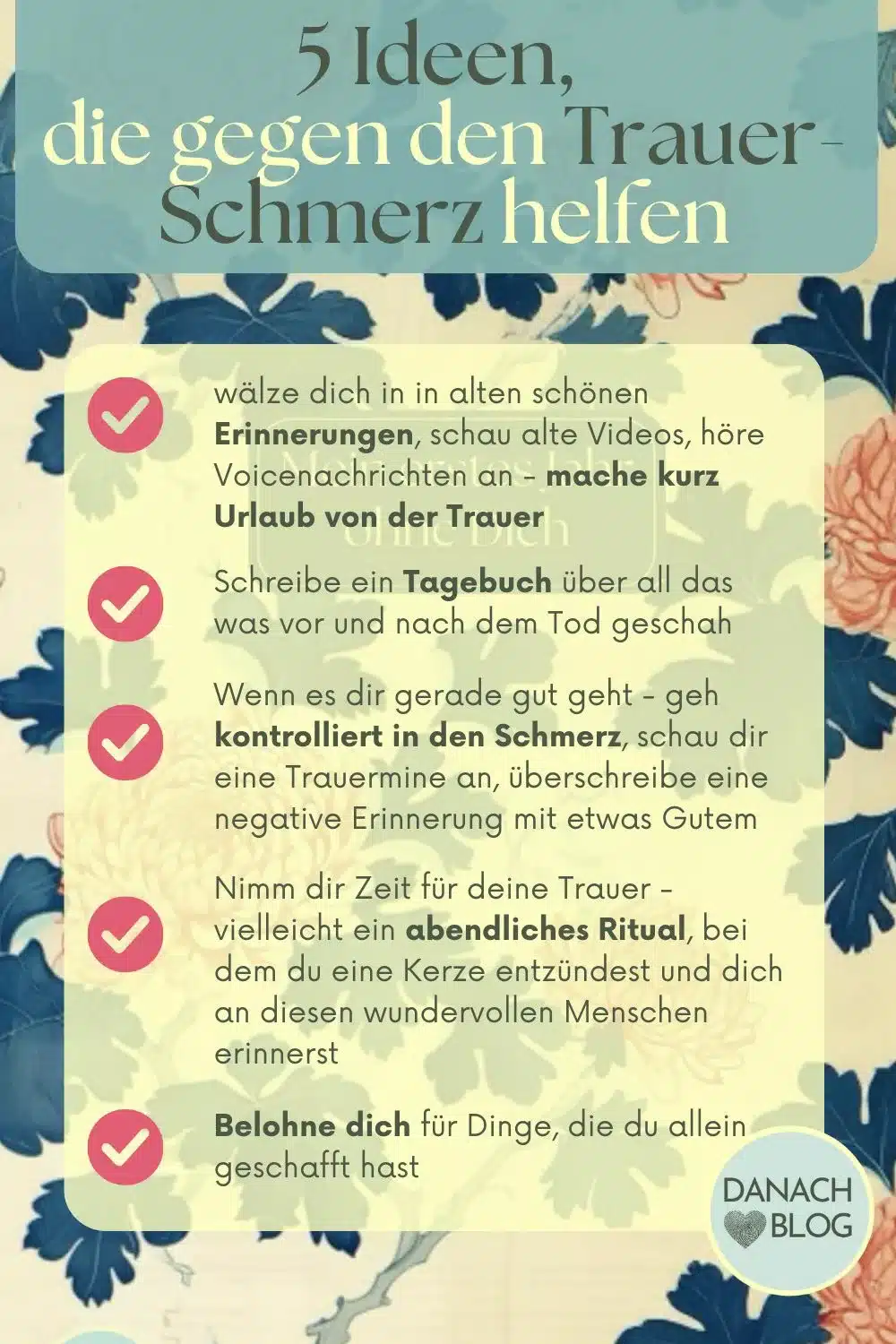 Wie lange dauert der Trauerschmerz? Was hilft in der Trauer? fünf Ideen, die helfen